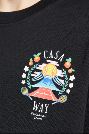 Casablanca Casa Way Mountain Printed Organic Cotton-jersey T-shirt In Black