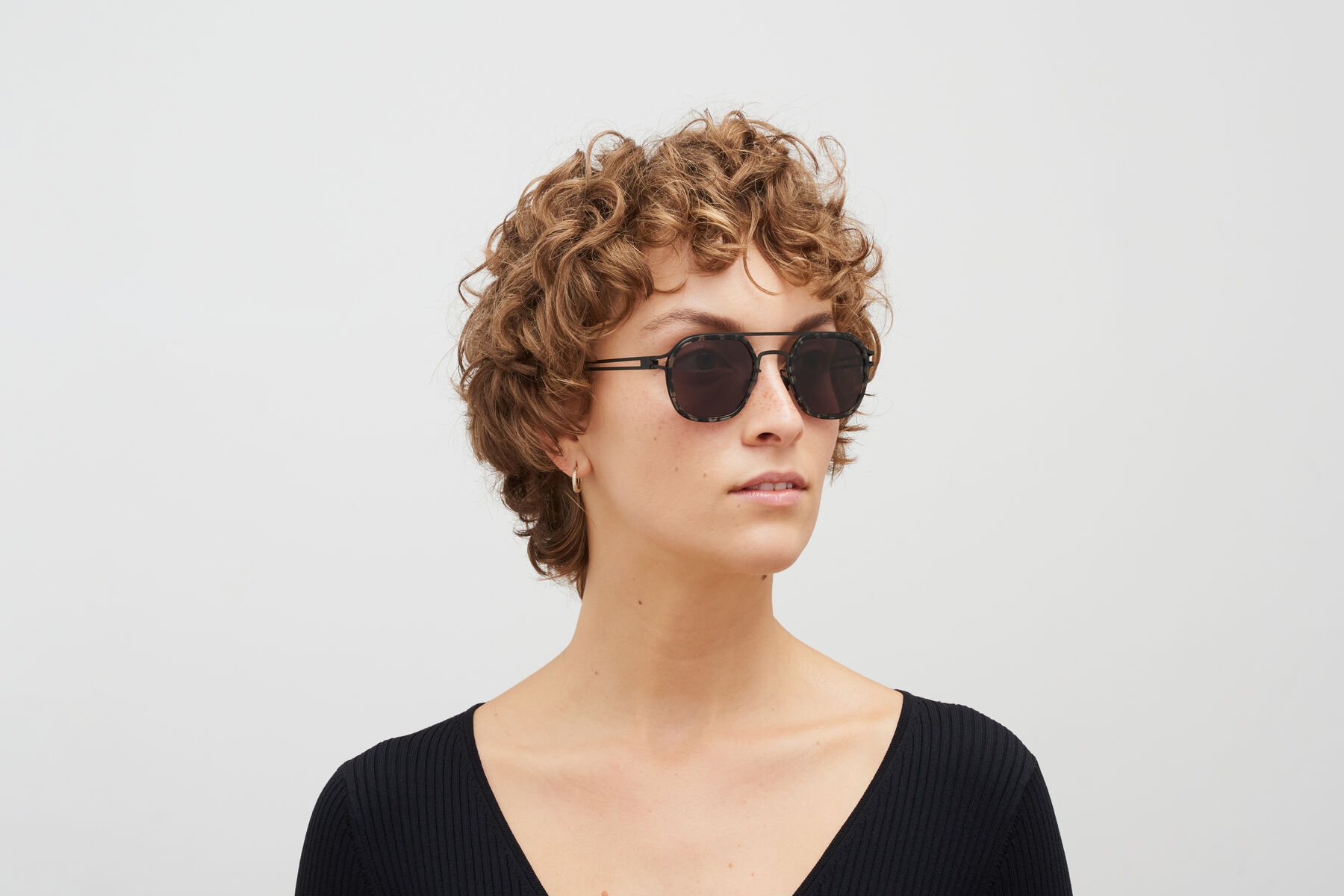 Mykita Logo Glasses In Brown