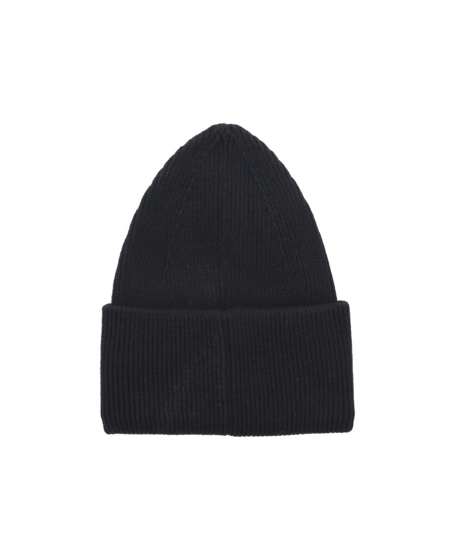 Off-white Off Stamp Loose Knit Cotton Blend Beanie In Black