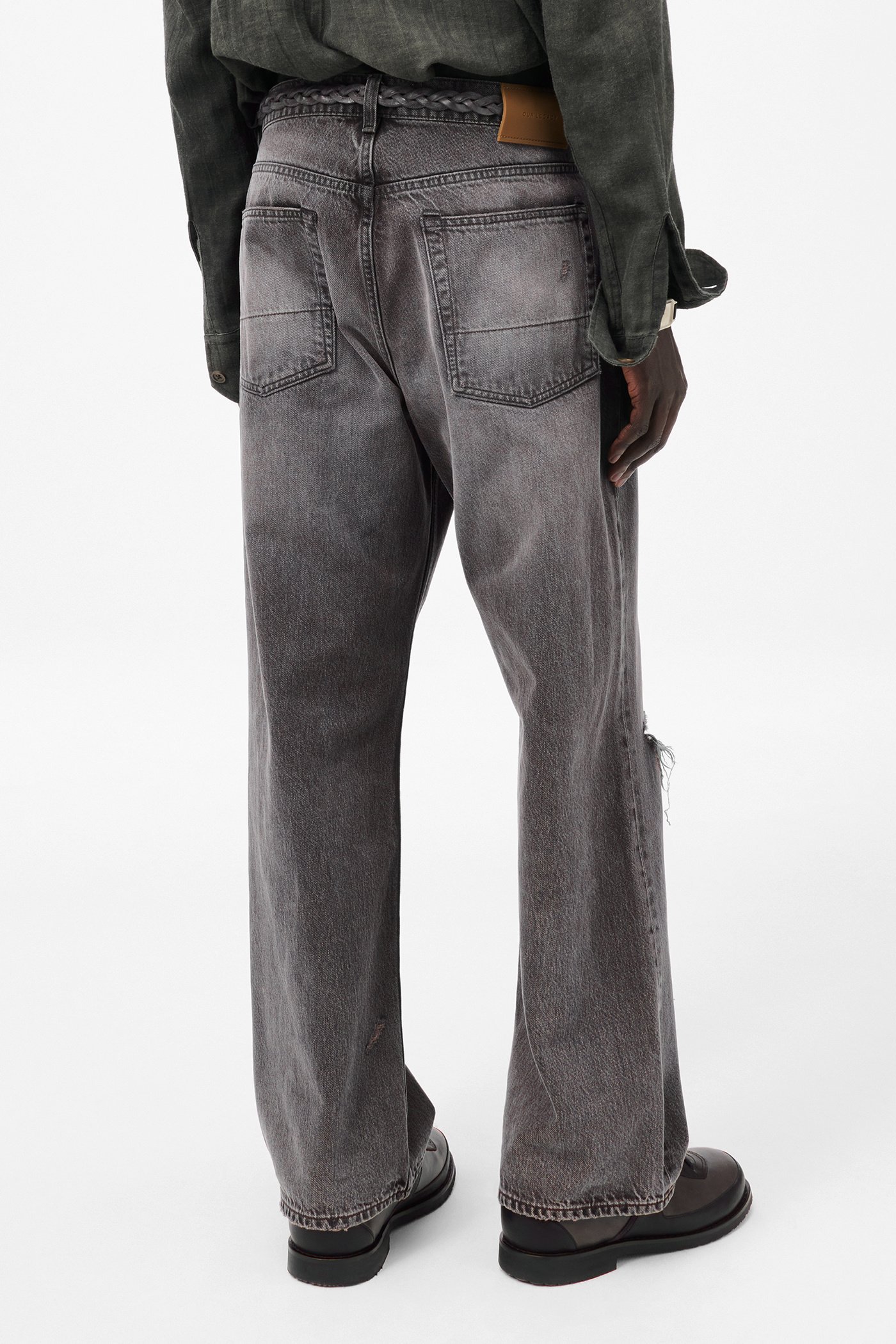 Our Legacy Straight Leg Distressed Five-pocket Jeans In Brown