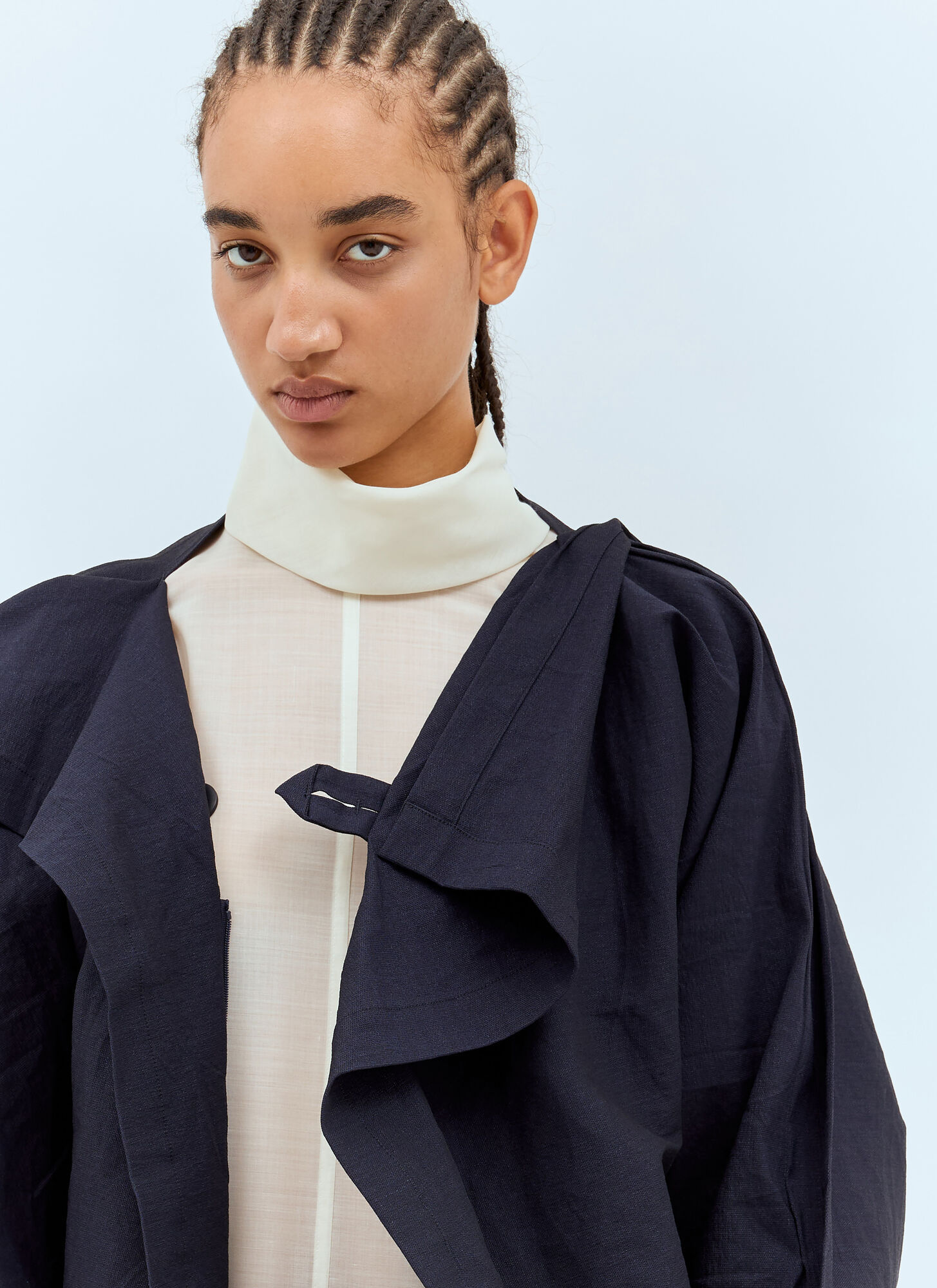 Issey Miyake Asymmetrical Casual Jacket In Black
