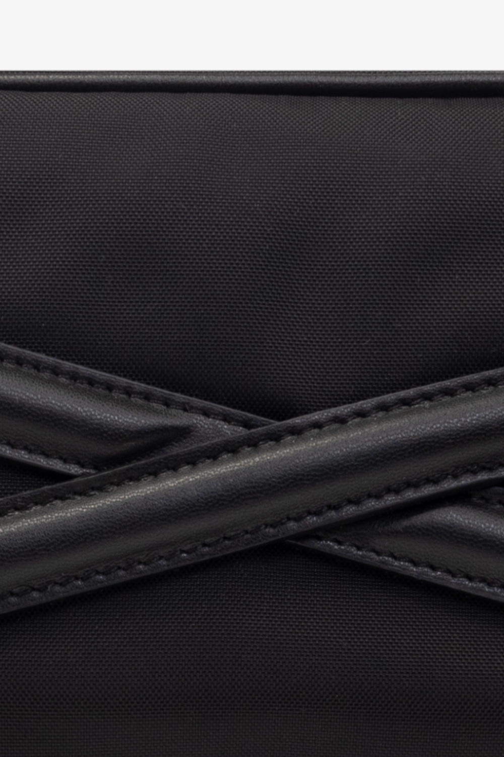 Alexander Mcqueen Black Beauty Case With Harness Detail In Fabric And Leather Man In Black