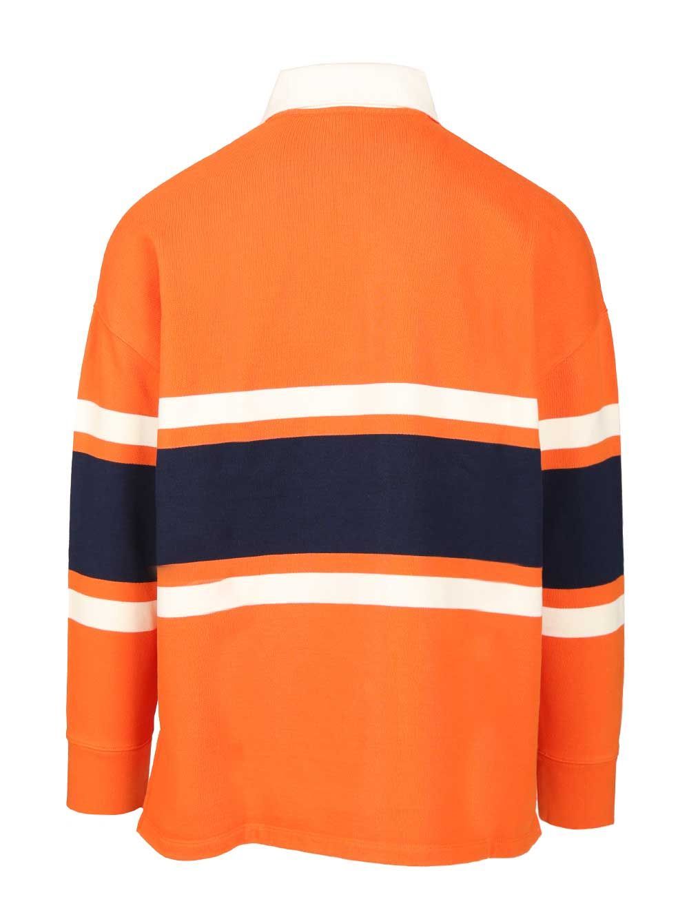 Loewe Long Sleeve Polo Polo Shirt Orange In Blue