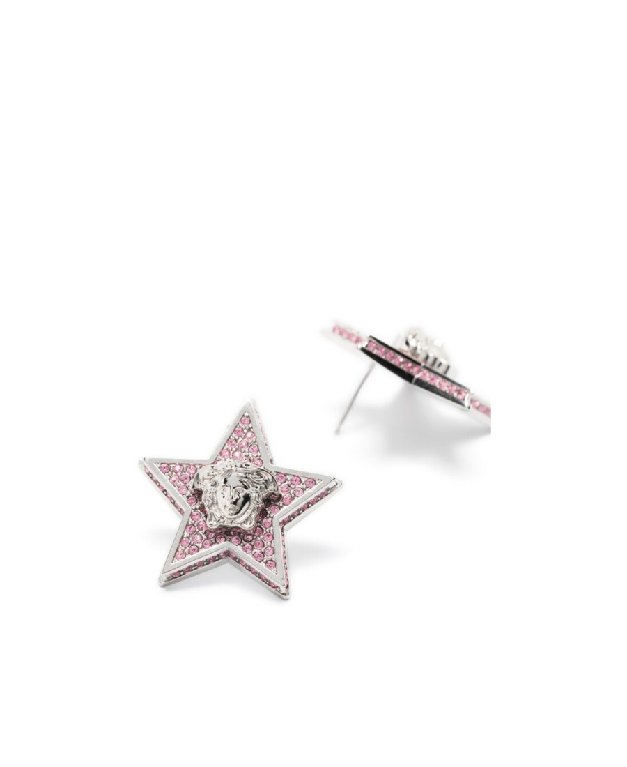 Versace Embellished Star Earrings In White