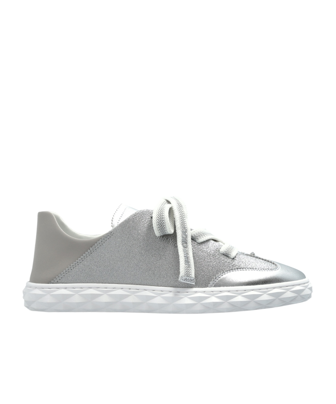 Jimmy Choo Diamond Light Flex Glittered Sneakers In Gray