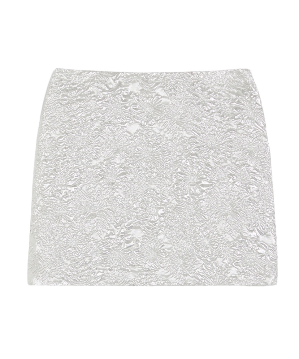 Max Mara Short Jacquard Skirt In White