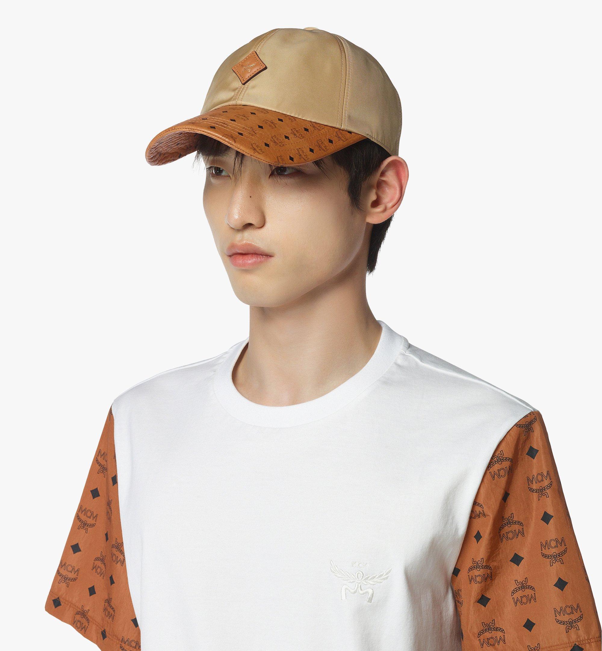 Mcm Classic Cap In Econyl And Leather In Brown
