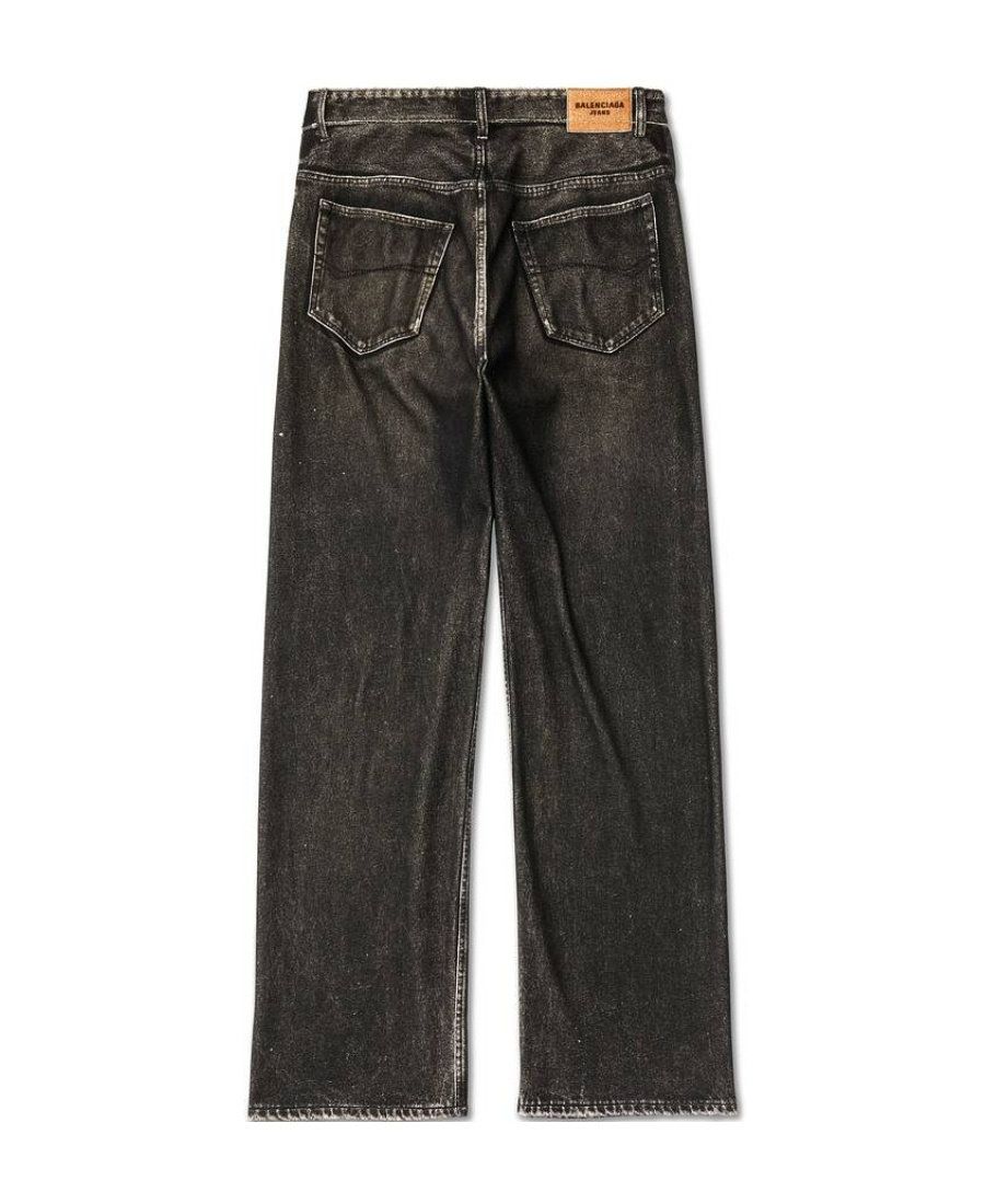 Balenciaga Halbhohe Wide-leg-jeans In Black