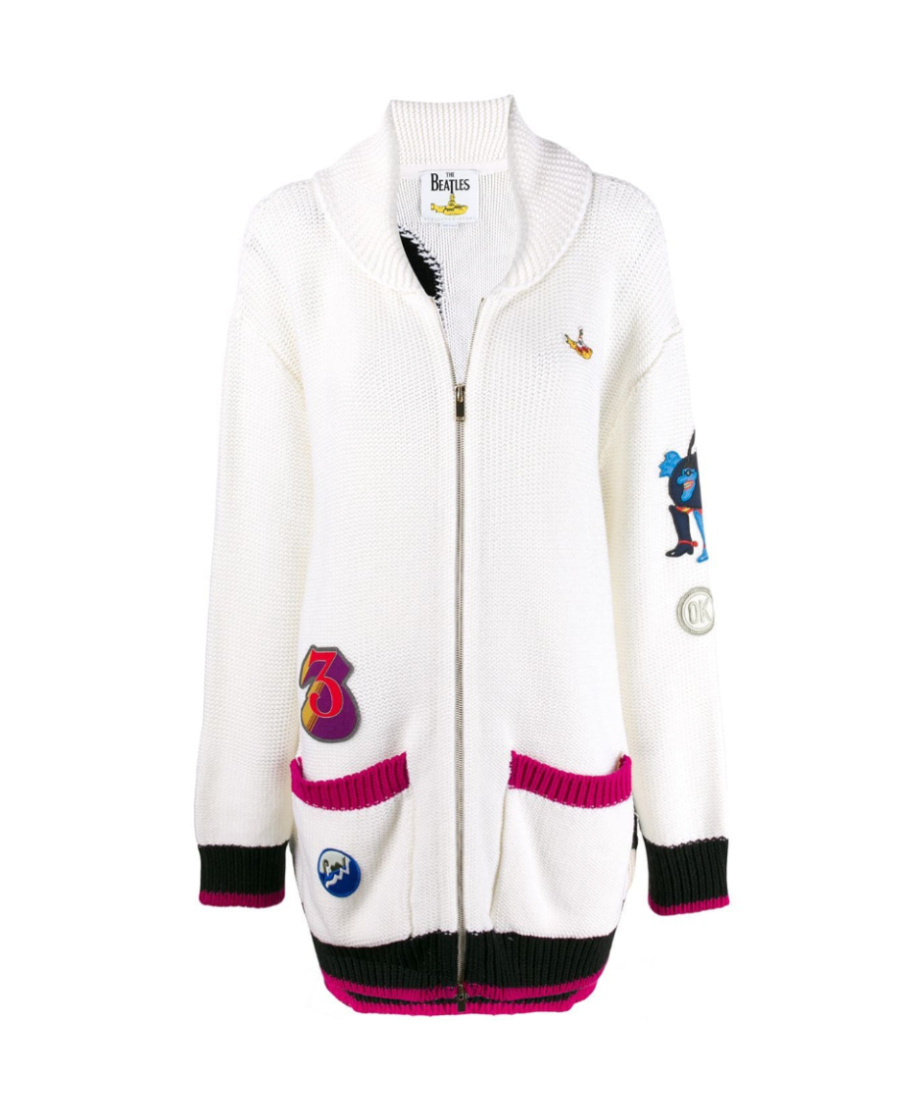 Stella Mccartney All Together Now Inlaid Knitted Cardigan In White