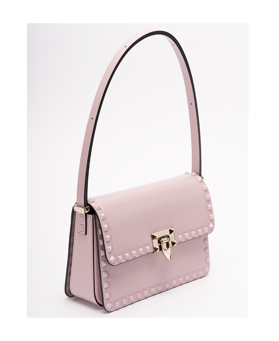 Valentino Rockstud23 Shoulder Bag In Smooth Leather In Pink
