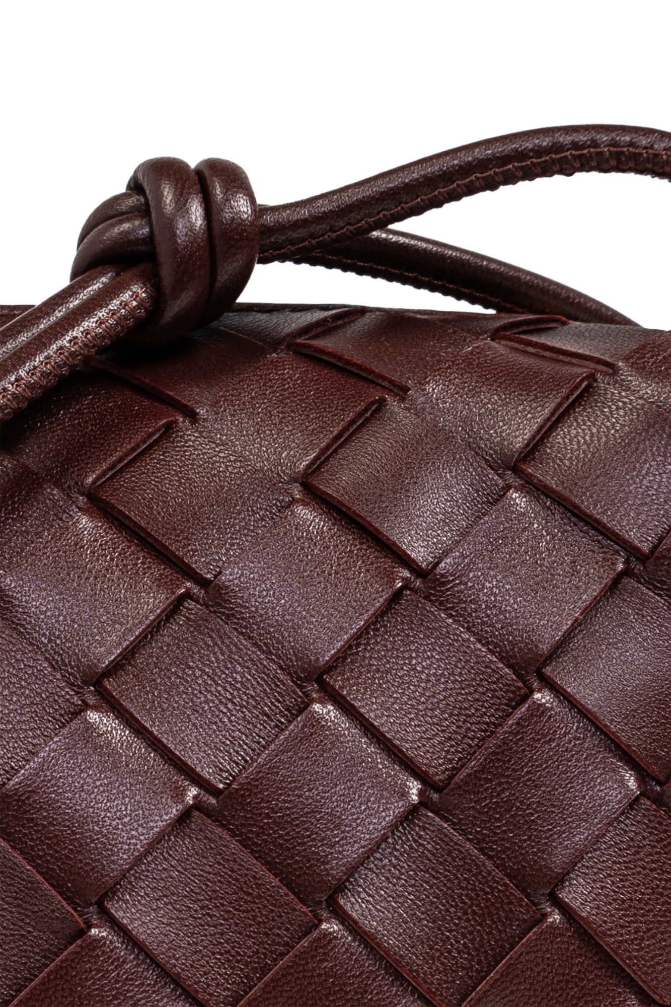 Bottega Veneta Mini Loop Knitted Shoulder Bag In Red
