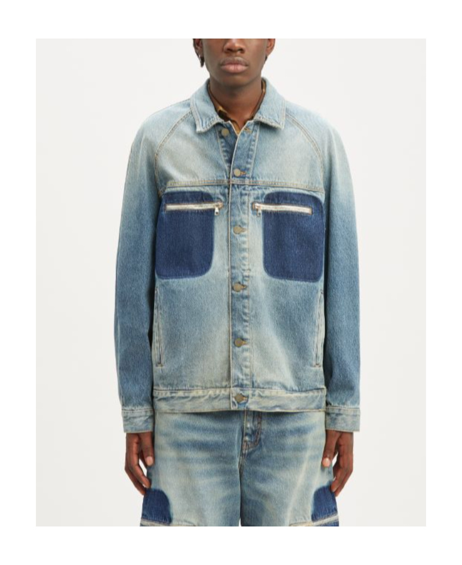 Palm Angels Reserve Dyed Denim Jacket In Green