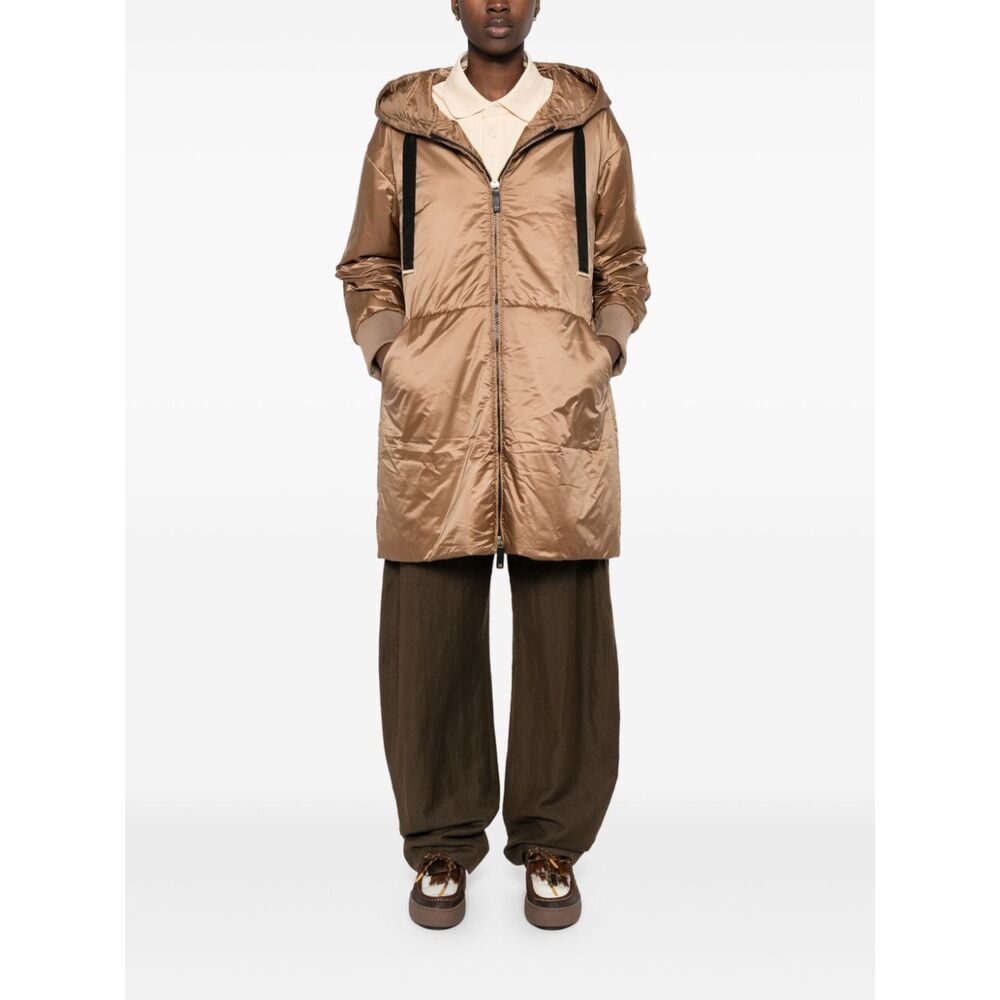 Max Mara Greenf Padded Hooded Jacket In Brown