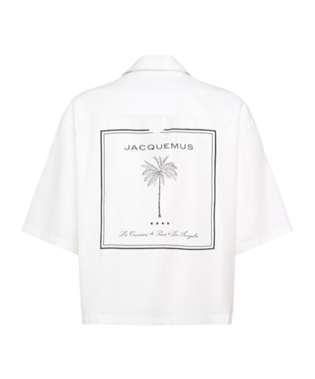 Jacquemus White Shirt With Front And Back Print In Cotton Man