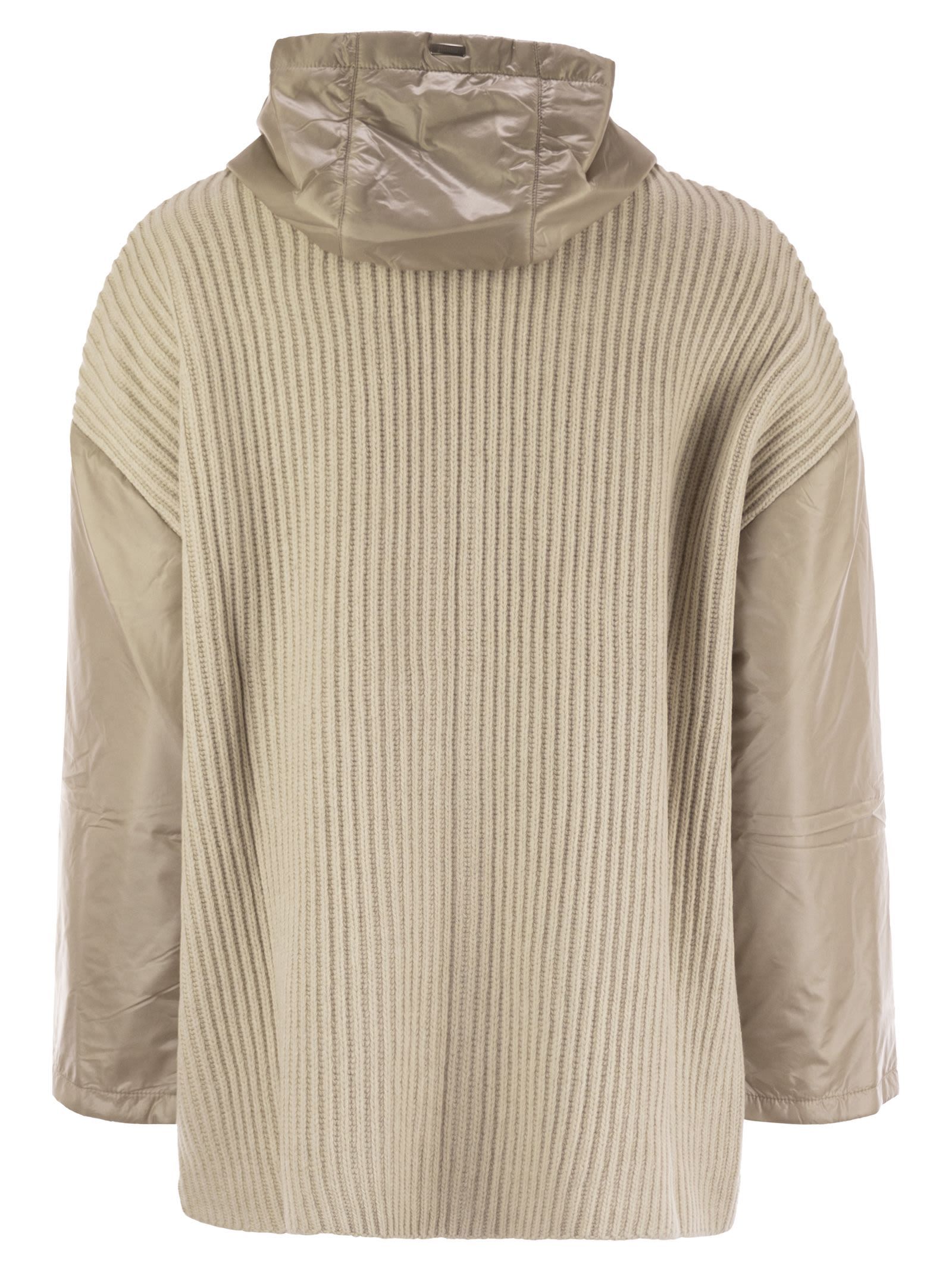 Herno Resort Jacket In Wool And Ultralight Nylon In Brown