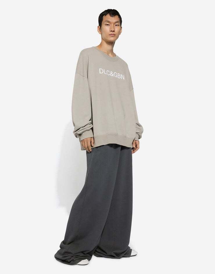 Dolce & Gabbana Logo Print Oversized Sweatshirt In Nude