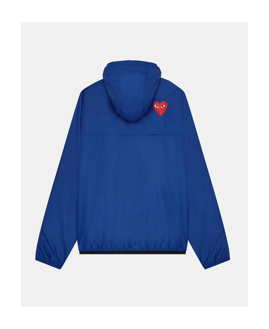Comme Des Garçons Play X K-way Nylon Water-resistant Half-zip Jacket In Blue