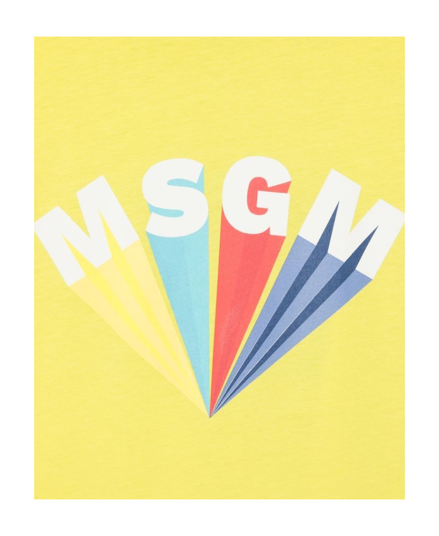 Msgm Logo-print Cotton T-shirt In Yellow