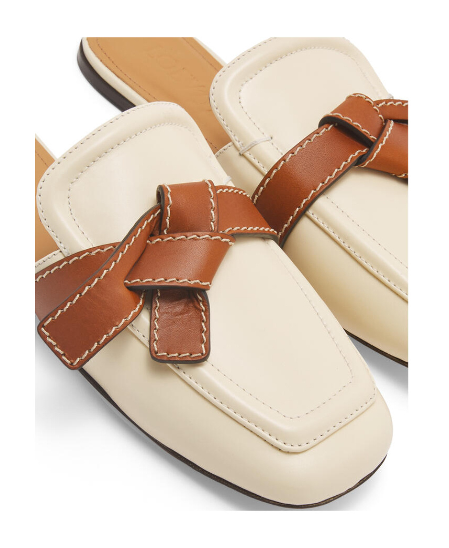 Loewe Logo Flat-soled Muller Shoes In Nude