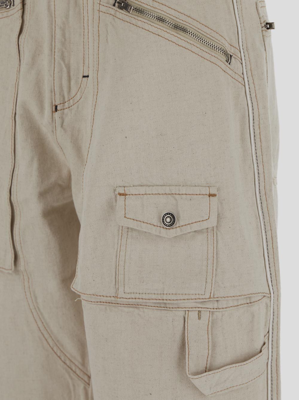 Isabel Marant Zip-pocket Tapered Trousers In Nude