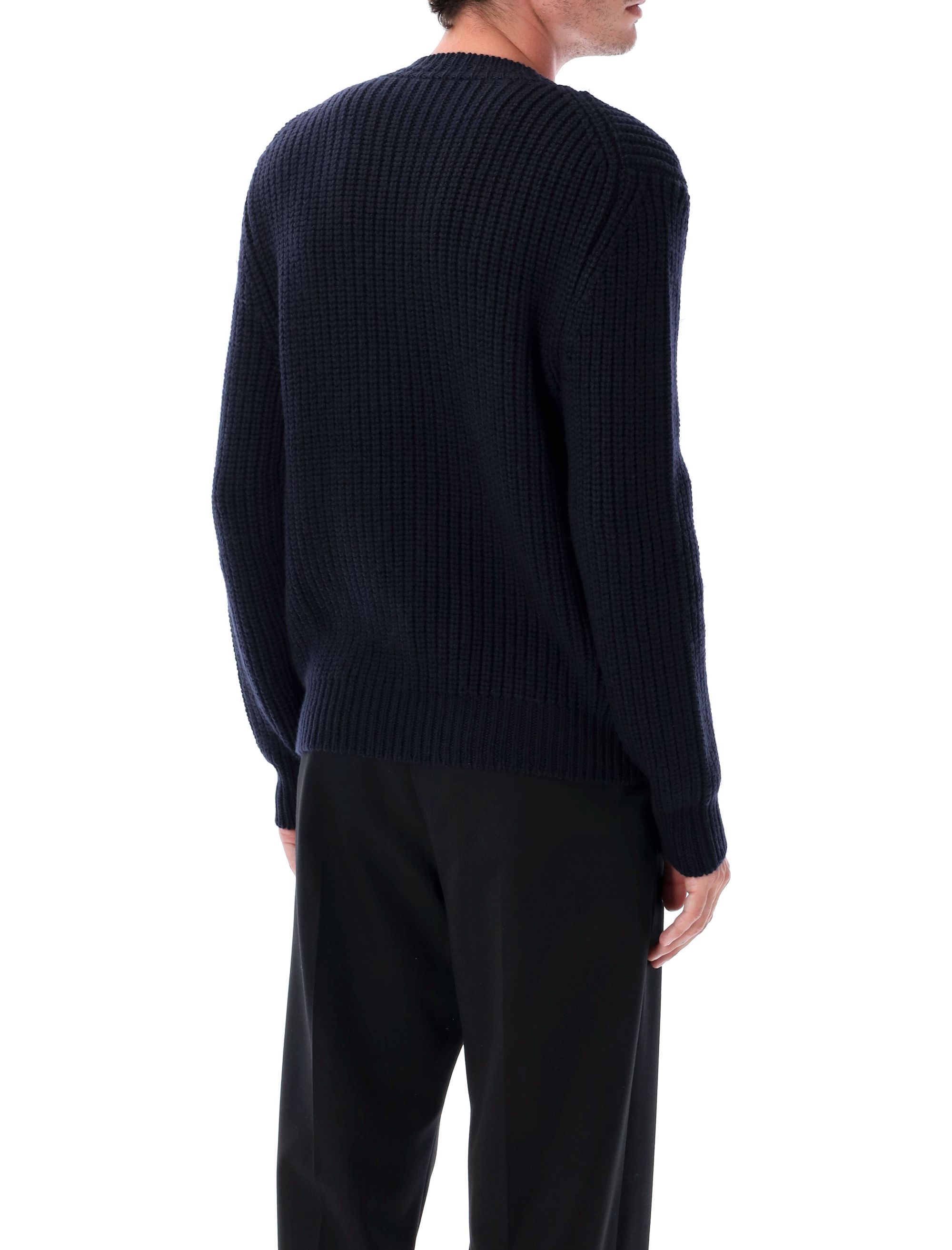 Tom Ford Mens Light Grey Crewneck Knitted Wool Cashmere Blend Jumper In Gray