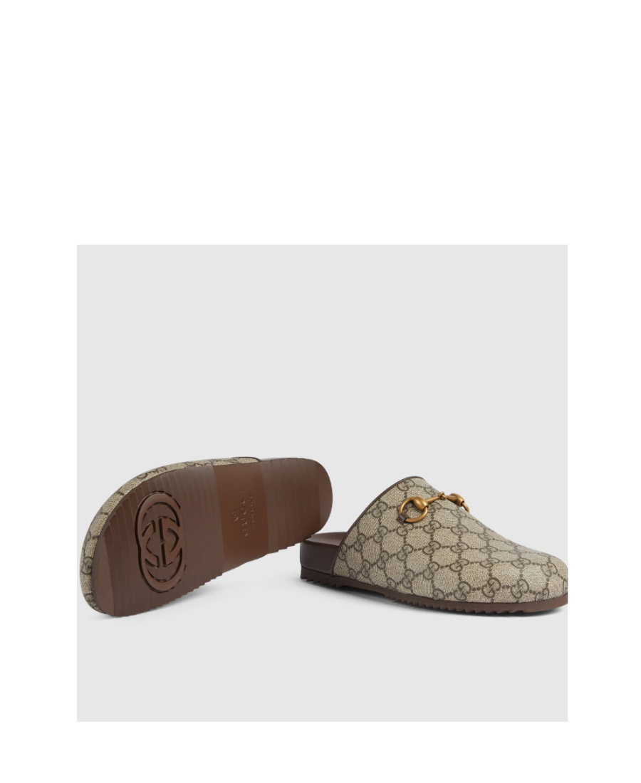 Gucci Women 'gg Supreme' Sabots In Nude