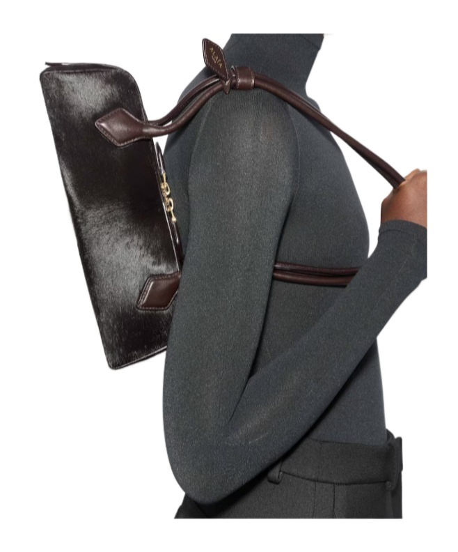 Alaïa Le Teckel Small Bag In Haircalf In Brown