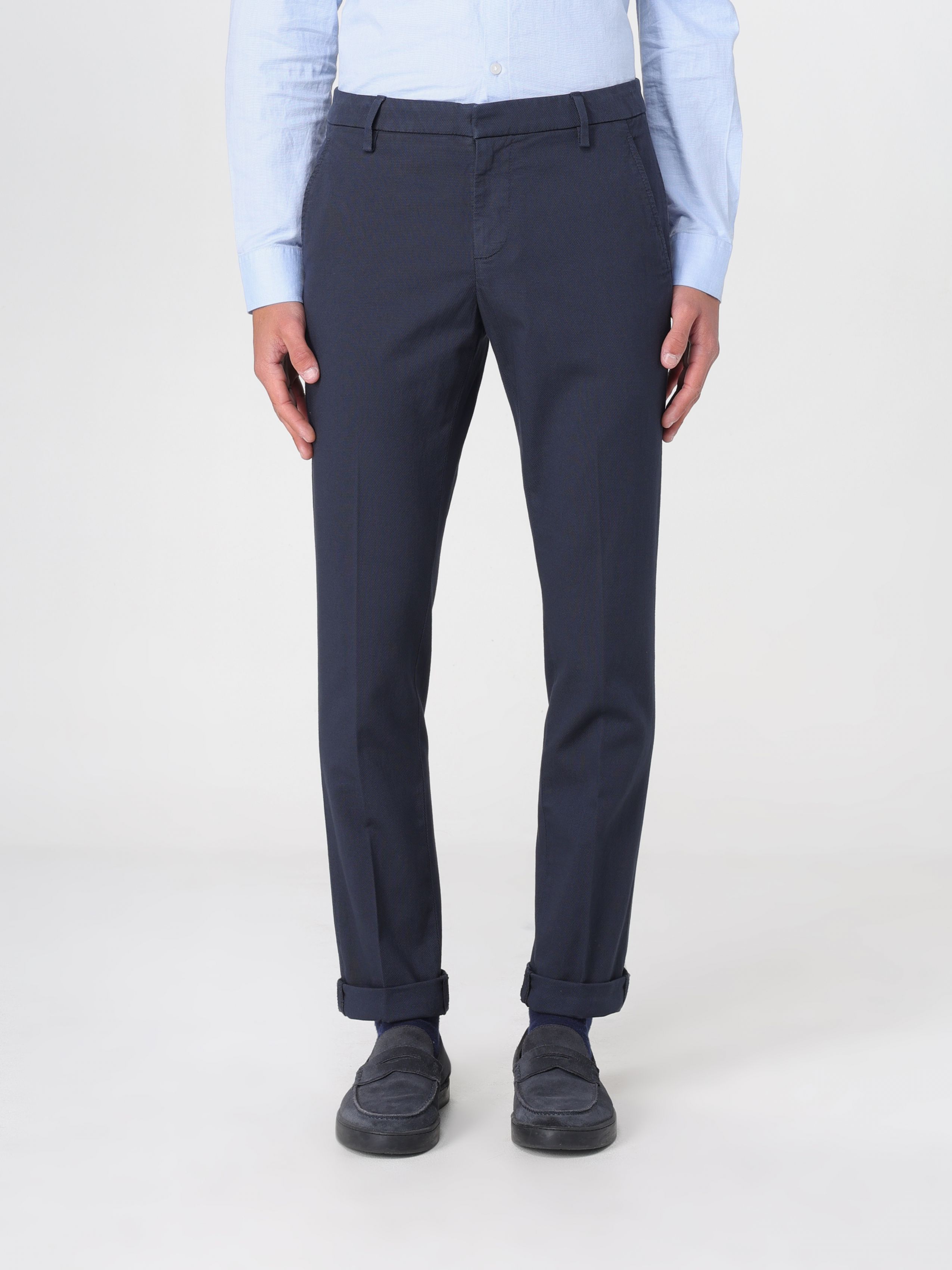 Dondup Belt Loop Casual Pants In Blue
