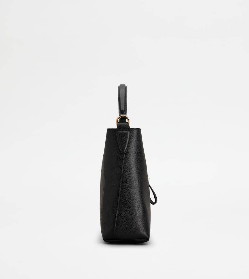 Tod's T Timeless Bucket Bag In Leather Mini In Black