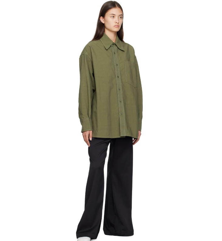 Mm6 Maison Margiela Khaki Patch Pocket Shirt In Green
