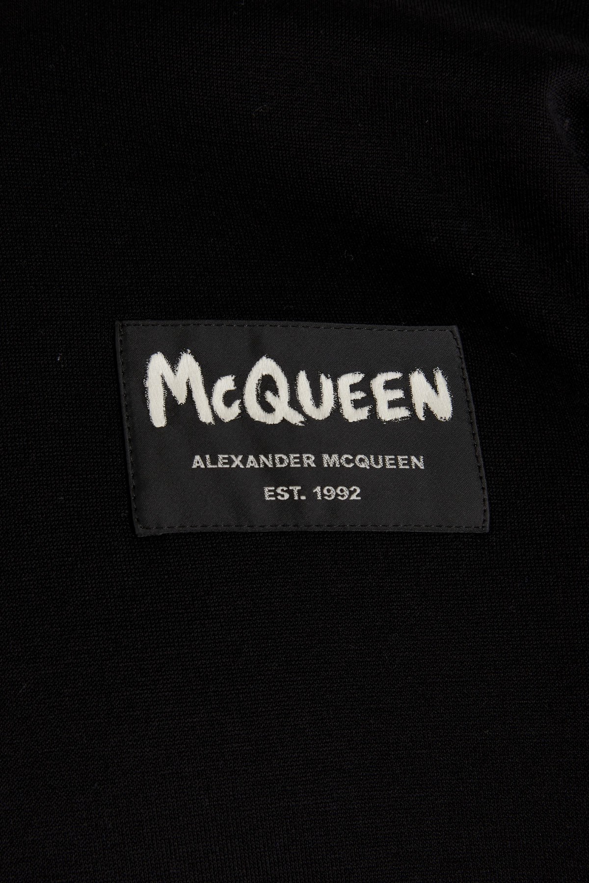 Alexander Mcqueen Graffiti Logo Patch Cotton Sweatshirt In Black