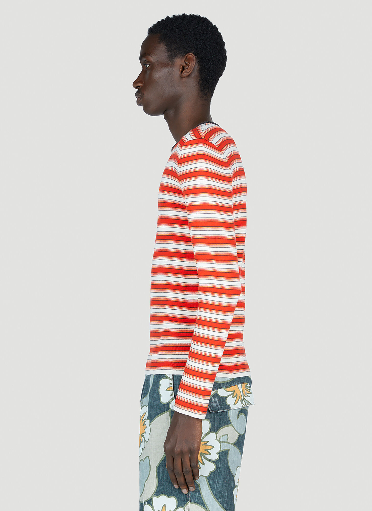 Erl Striped T-shirt In Multicolor