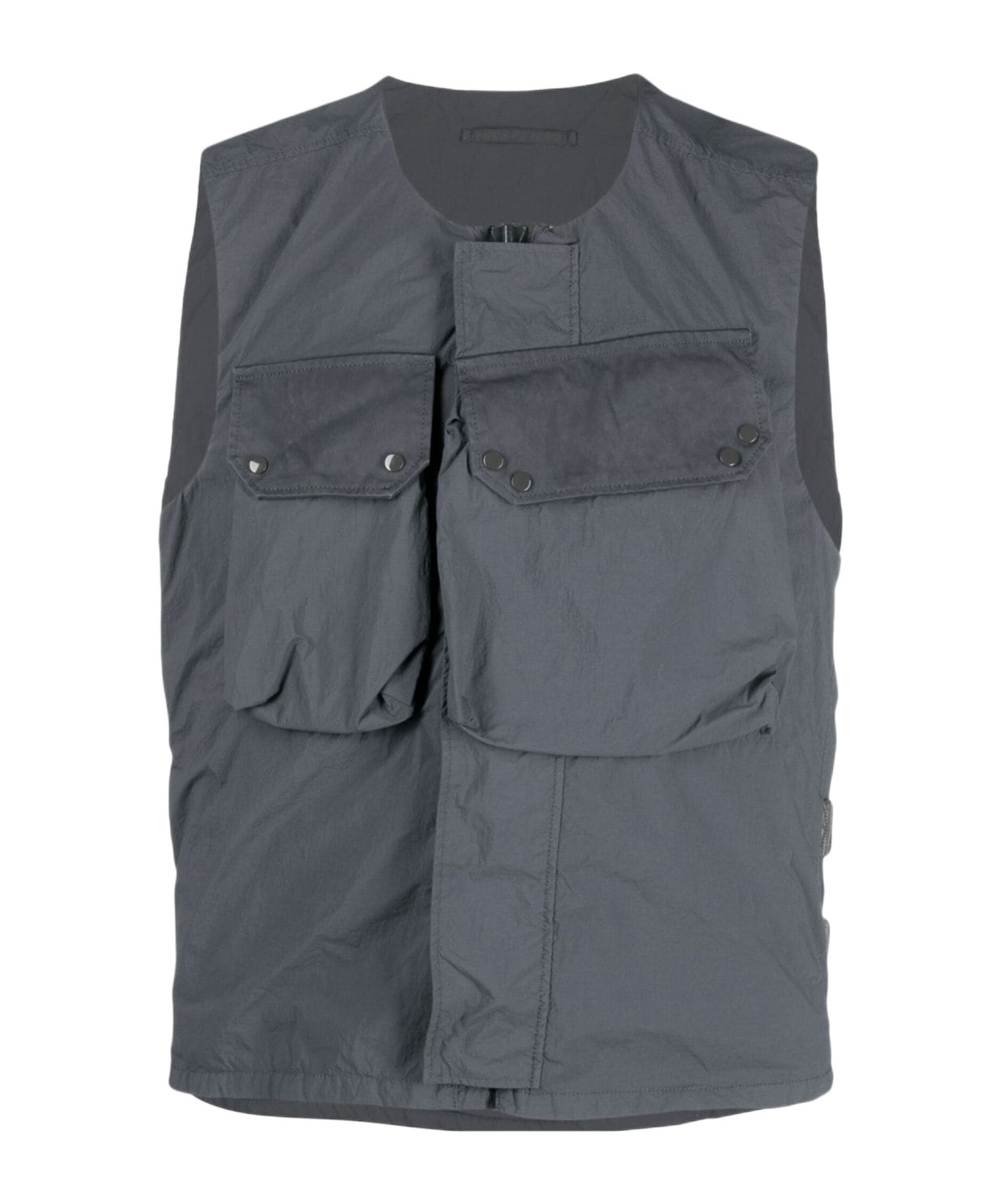 Ten C Flap-pocket Gilet In Gray