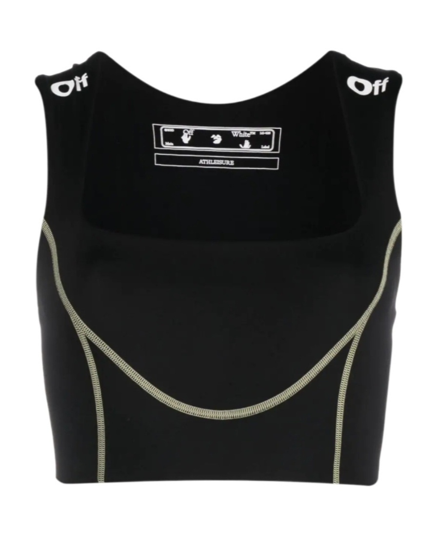 Off-white Cropped Sleeveless Top In Black