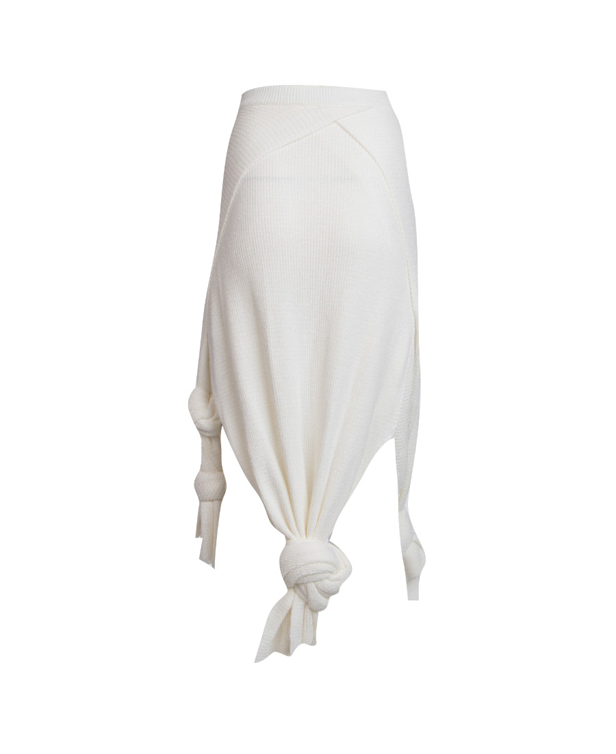 Loewe High Waist Knot Skirt In White