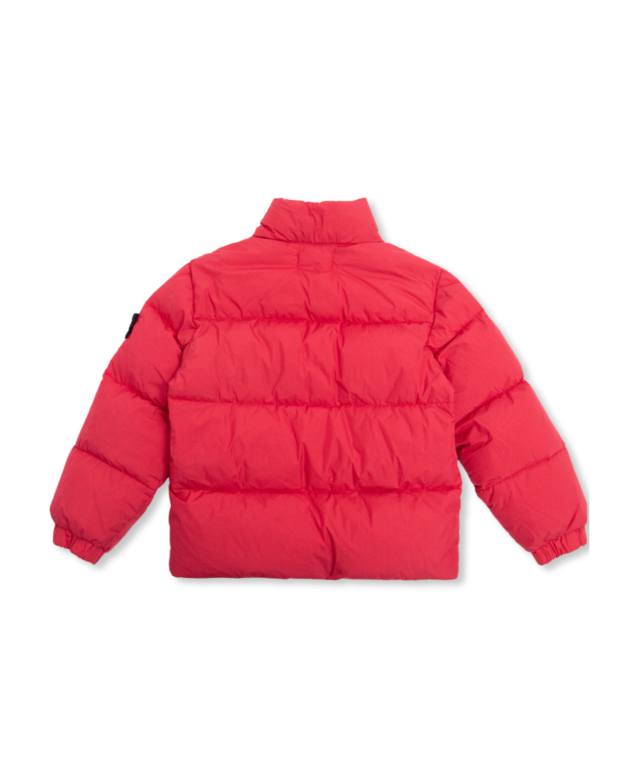 Stone Island Compass-motif Padded Jacket In Red