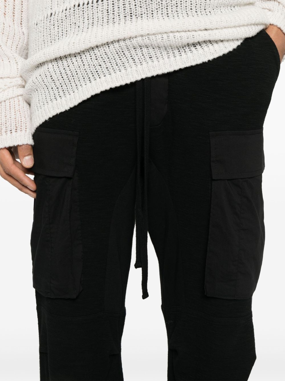 Thom Krom Black Trousers With Elasticated Drawstring Waistband In Black