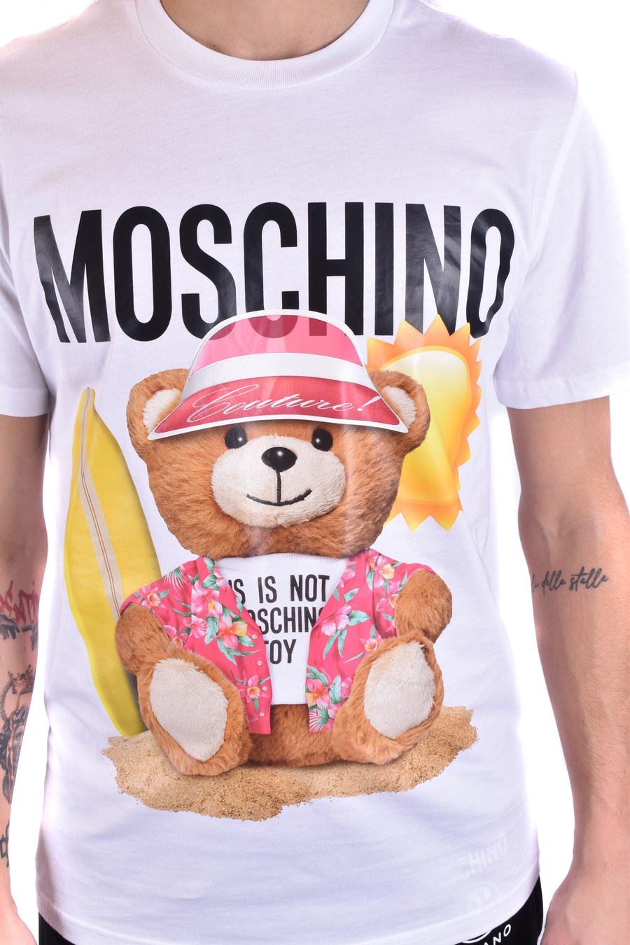 Moschino Teddy Bear Print Cotton T-shirt In White