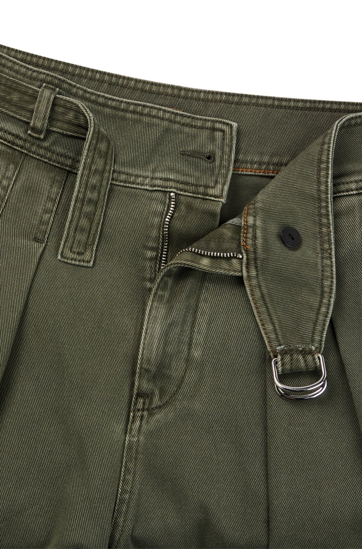 Hugo Boss Pleated Tapered Cotton Trousers In Green