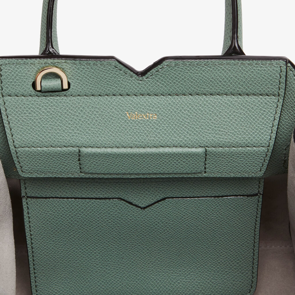 Valextra Double Handle Shoulder Bag In Gray