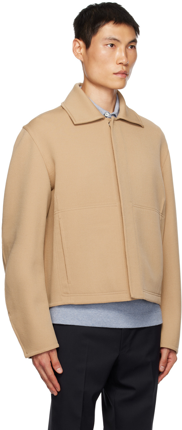 Zegna Wool-blend Shirt Jacket In Nude