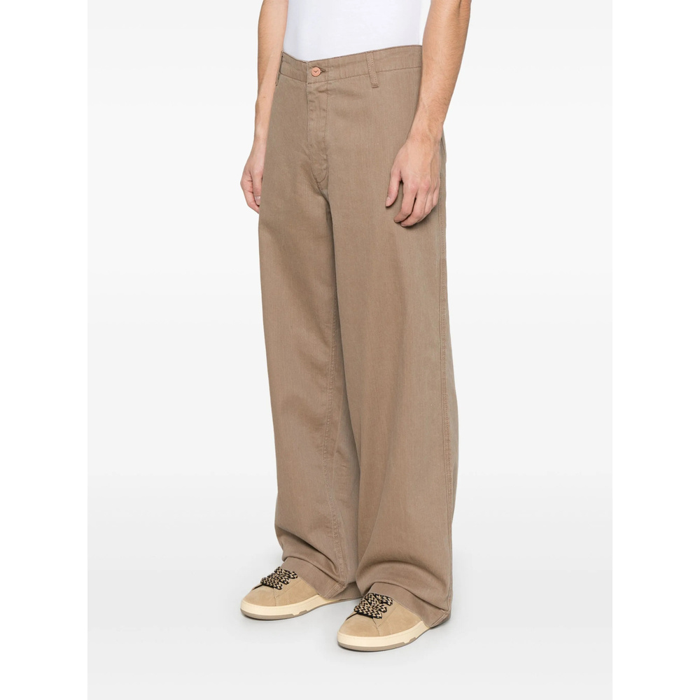 Emporio Armani Straight Trousers In Brown