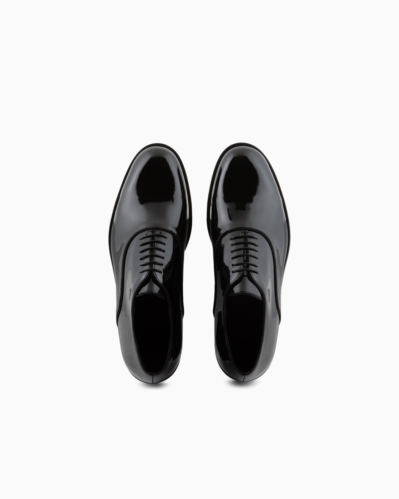 Giorgio Armani Patent-leather Lace-up Shoes In Black