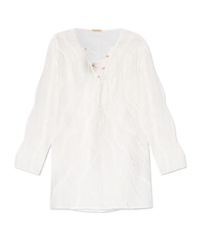 Cult Gaia Shemariah Wave-pattern Cover-up Dress In White