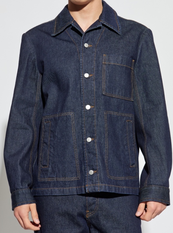 Dries Van Noten Lapel Long Sleeve Casual Jacket In Blue