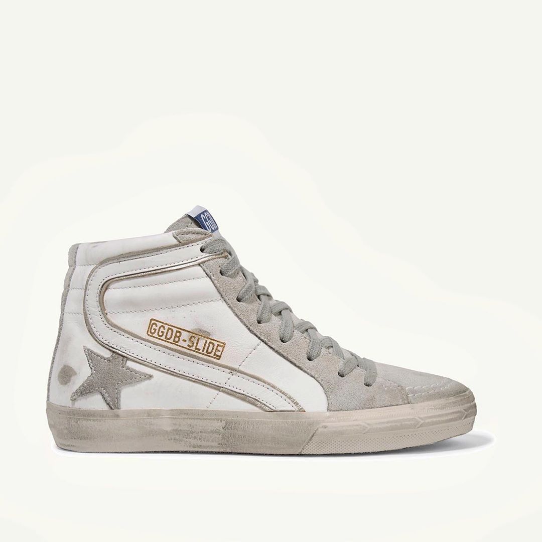Golden Goose Slide High-top Sneakers In White