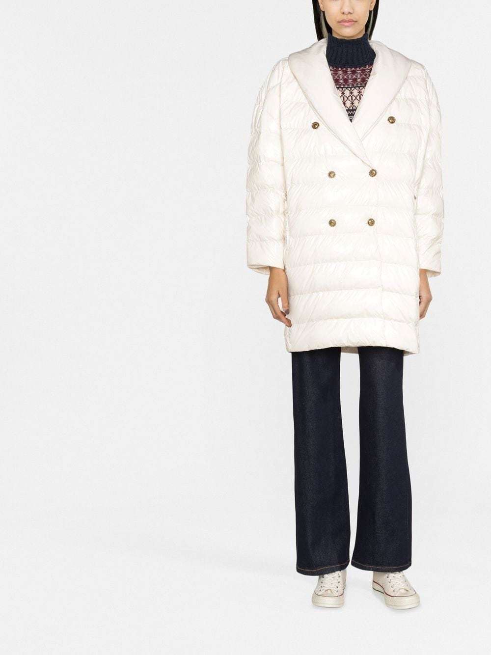 Pinko Mid-length Padded Coat In White