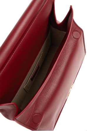 Jacquemus Leather Clutch Bag Top Handle In Red