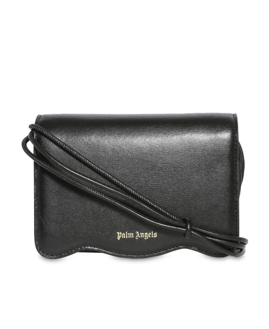Palm Angels Palm-motif Leather Shoulder Bag In Black