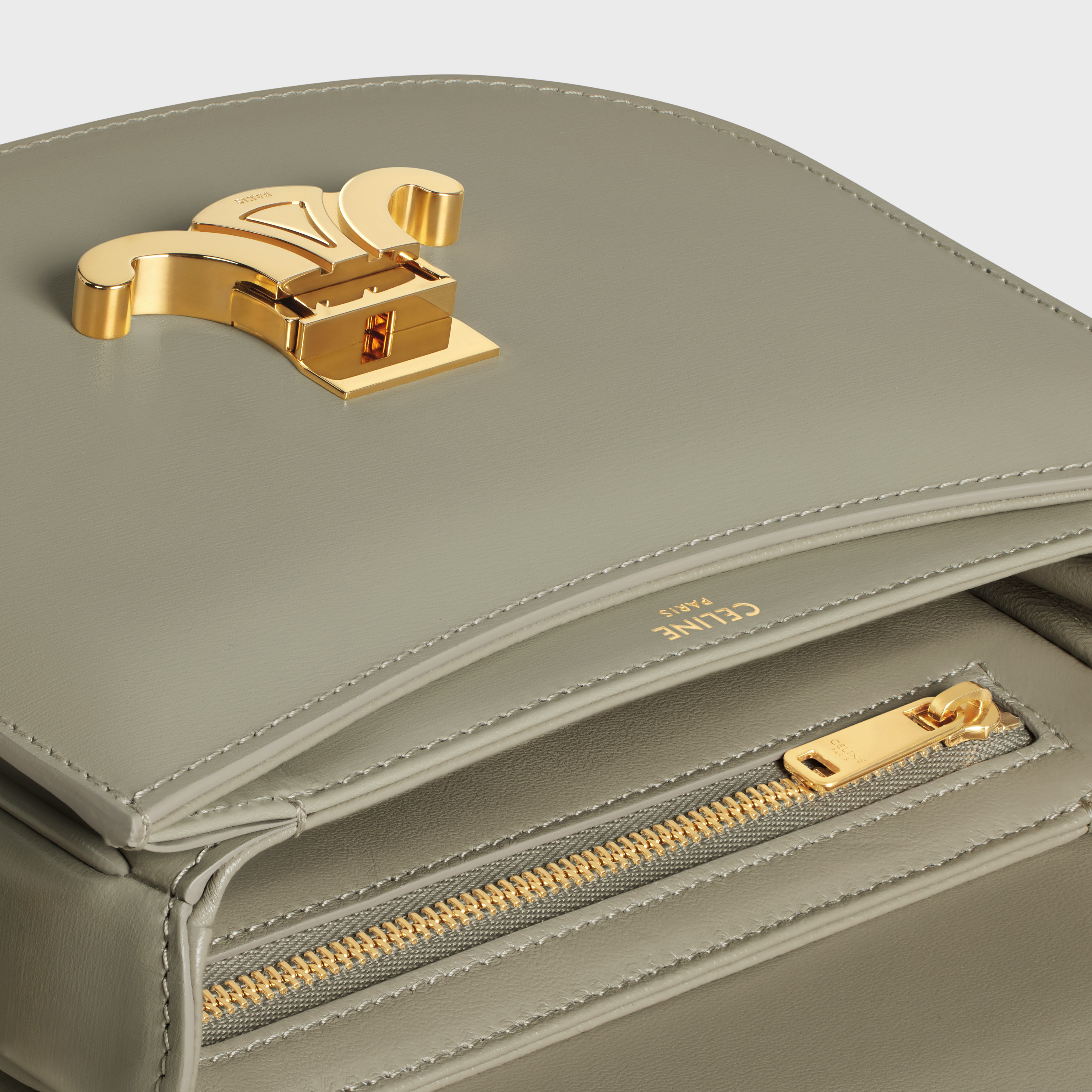 Celine Besace Clea Flip Shoulder Bag In Green